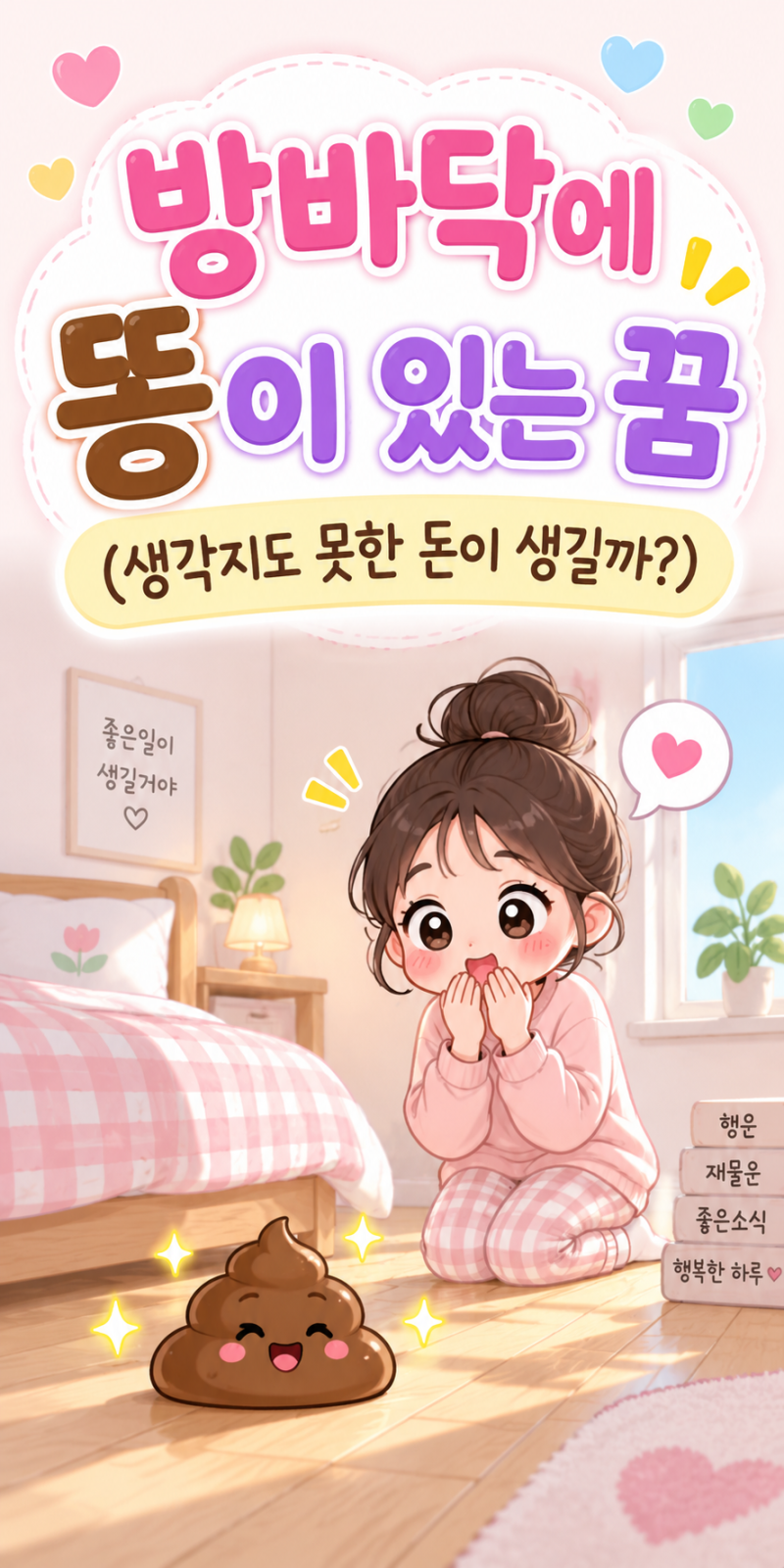 방바닥에 똥이 있는 꿈 (생각지도 못한 돈이 생길까?)