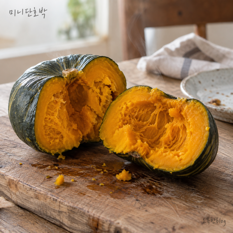 미니단호박 찌는법, 같은 시간 쪘는데 식감이 달라지는 이유가 있었습니다