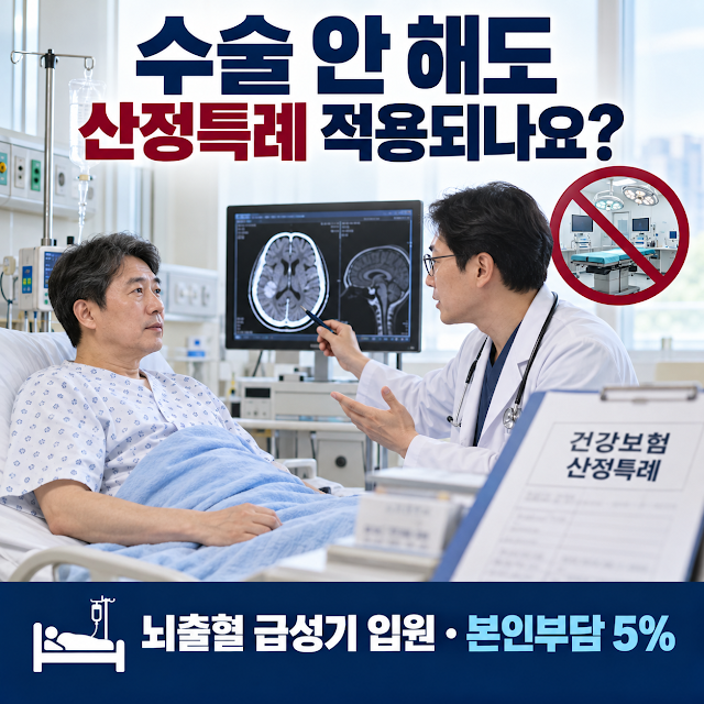 뇌출혈 산정특례, 수술 없이도 적용될까요?｜급성기 입원·본인부담금 5% 기준