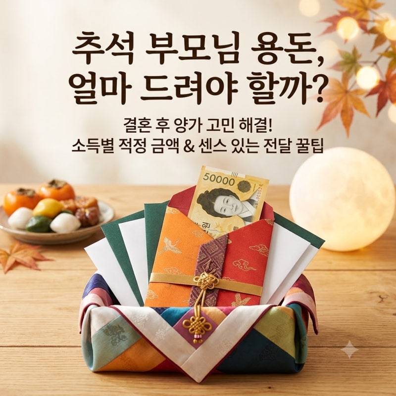 추석 부모님 용돈 얼마가 적당할까? 결혼 후 양가 봉투 금액 및 전달 꿀팁 정리