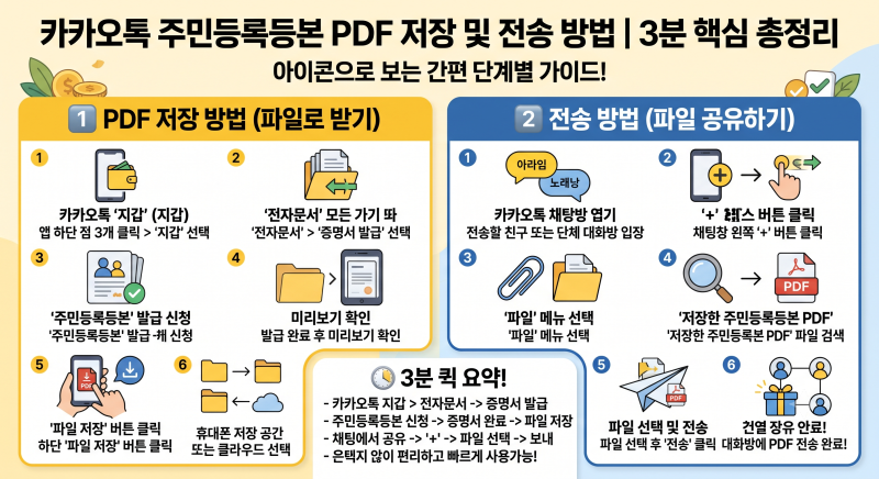 카카오톡 주민등록등본 PDF 저장 및 전송 방법 3분 핵심 총정리