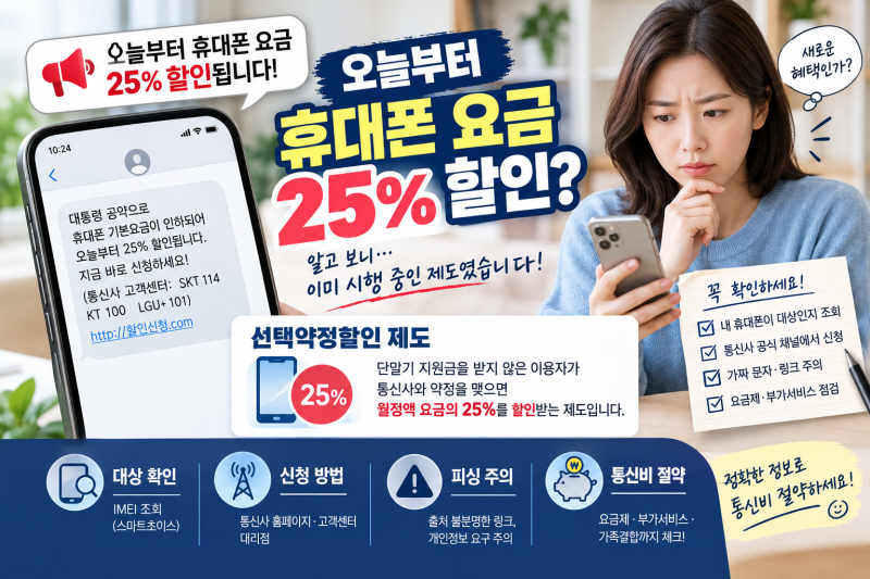 “오늘부터 휴대폰 요금 25% 할인?” 알고 보니 이미 시행 중인 제도였습니다