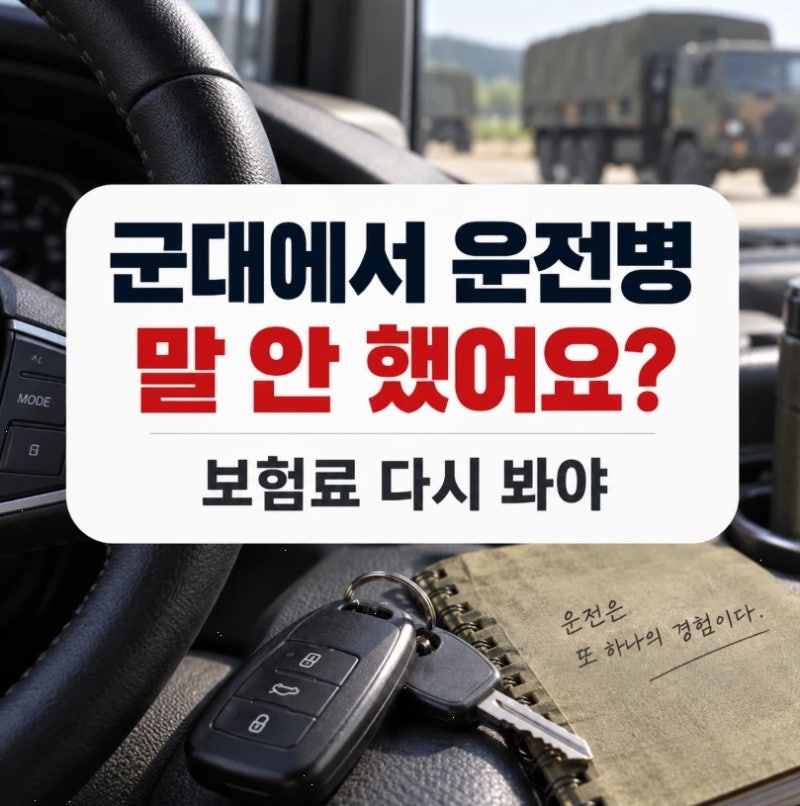 군대에서 운전병이었는데 말 안 했어요? 자동차보험료 다시 돌려받을 수도 있습니다