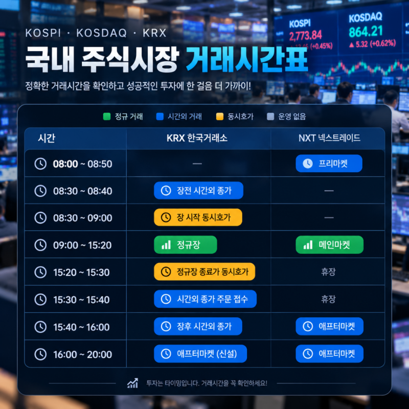 한국주식 거래시간 국장 오늘부터 달라진다고?