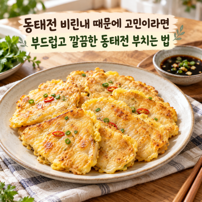 동태전 비린내 때문에 고민이라면 이렇게 해보세요 부드럽고 깔끔한 명절 동태전 부치는 법