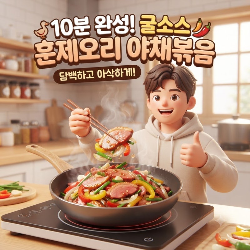 느끼하지 않고 아삭한 훈제오리 야채볶음 만드는 법 (굴소스 실패 없는 레시피)