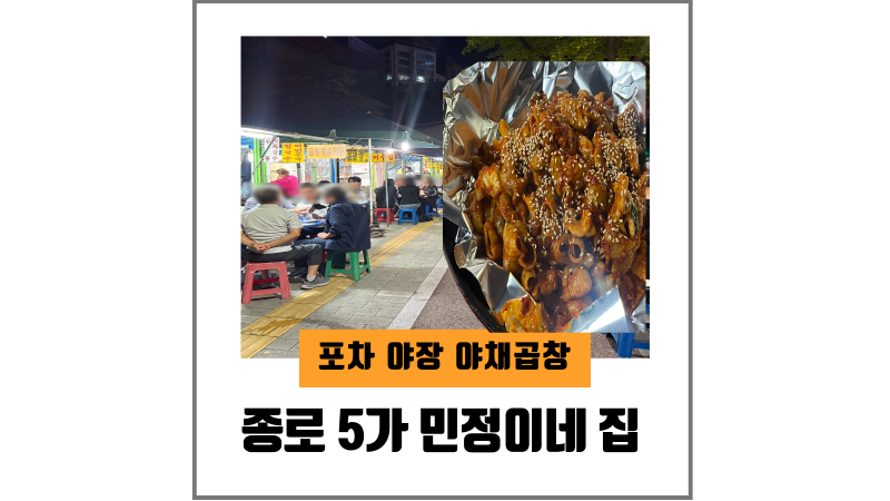 지도에 안나오는 종로5가 야장맛집 "민정이네집" 찐후기 (주소, 내돈내산, 야채곱창, NCT재현....
