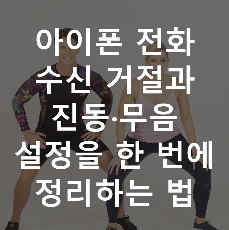 아이폰 전화 수신 거절과 진동·무음 설정을 한 번에 정리하는 법