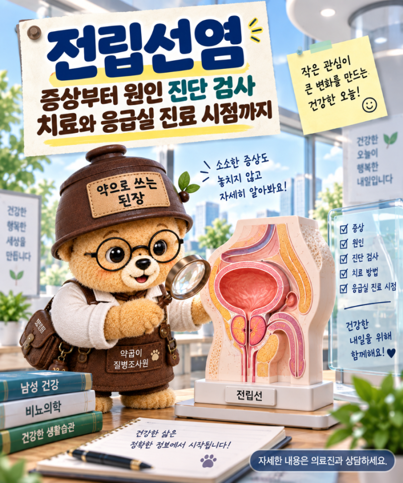 전립선염 증상부터 원인 진단 검사 치료와 응급실 진료 시점까지