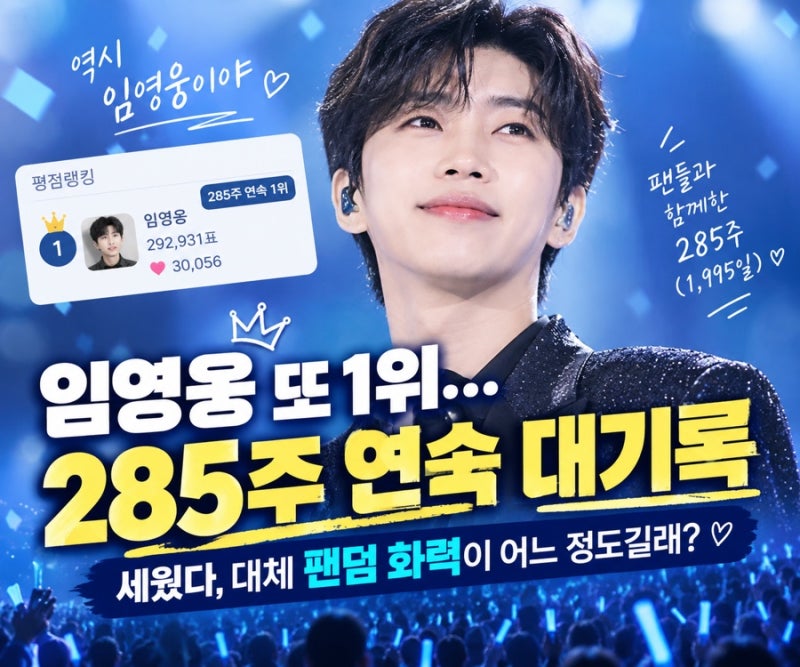 임영웅 또 1위…285주 연속 대기록, 팬덤 화력 대체 어느 정도길래?