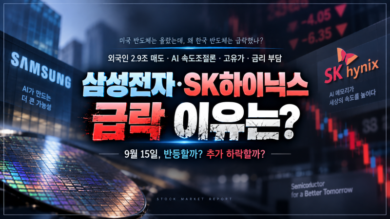 삼성전자·SK하이닉스 급락 이유｜외국인 2.9조 던진 삼전닉스, 9월 15일 반등할까