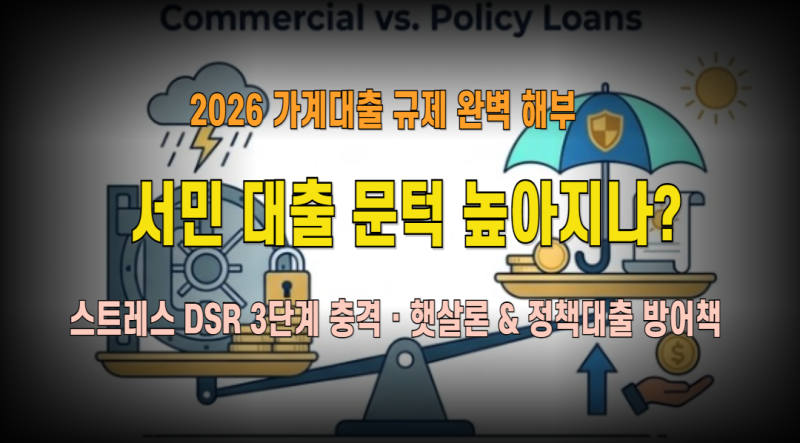 2026 가계대출 규제 강화와 서민 대출 문턱: 스트레스 DSR 3단계·신용대출 연소득 제한 속 서민....