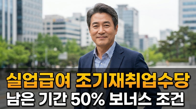 실업급여 조기재취업수당 무조건 받는 조건! 남은 기간 50% 보너스 팩트체크