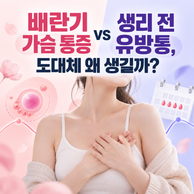 배란기 가슴 통증 vs 생리 전 유방통, 도대체 왜 생길까?
