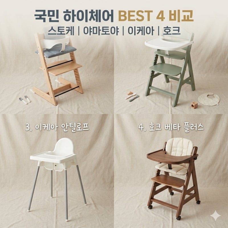 [육아용품] 인스타 갬성에 속지 마세요! 결국 정착하는 역대급 판매량 국민 하이체어 4종 솔....