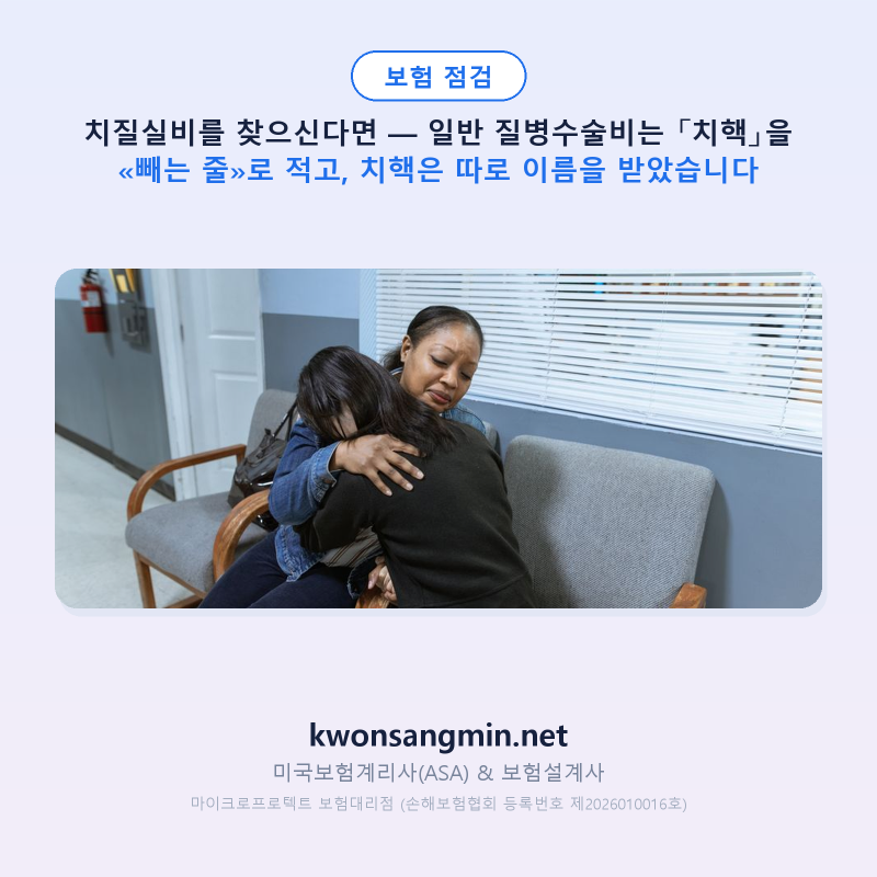 치질실비를 찾으신다면 — 일반 질병수술비는 「치핵」을 «빼는 줄»로 적고, 치핵은 따로 ....