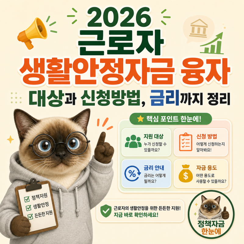 2026 근로자 생활안정자금 융자 대상과 신청방법, 금리까지 정리