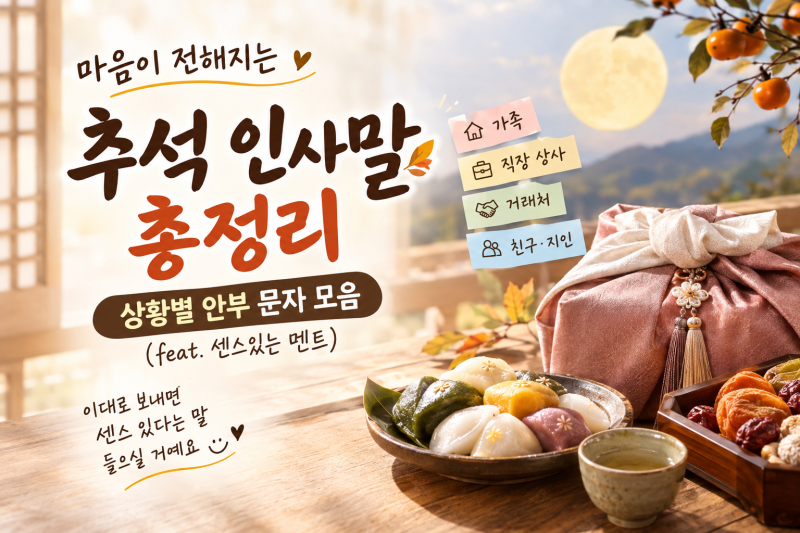 추석 인사말 총정리 | 상황별 안부 문자 모음 (feat. 센스있는 멘트)