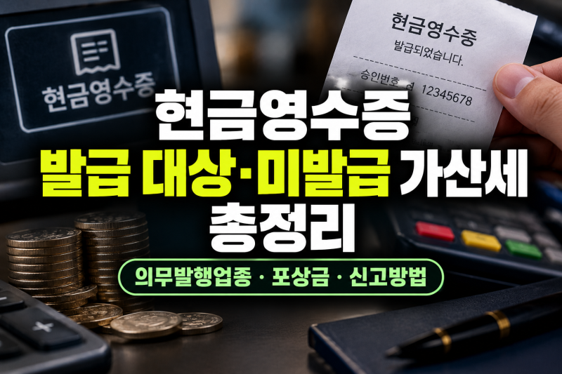현금영수증 발급 대상 미발급 가산세 총정리｜의무발행업종·포상금·신고방법