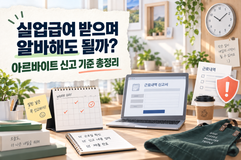 실업급여 받으면서 알바해도 될까? 아르바이트  신고, 부정수급 주의사항