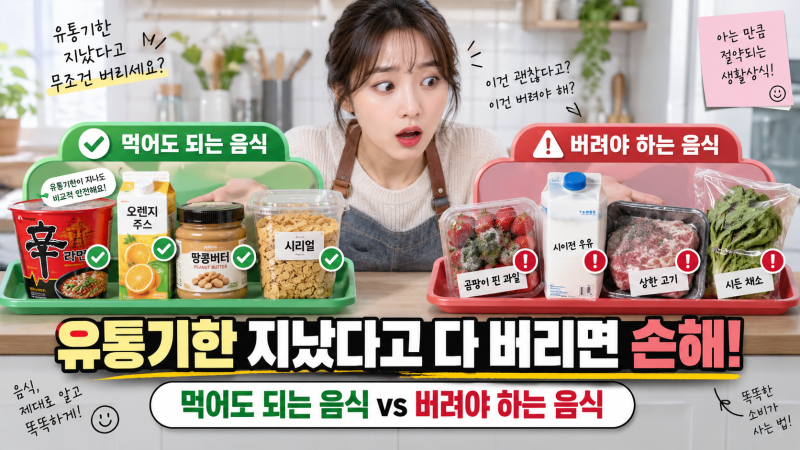 유통기한 지났다고 다 버리면 손해? 먹어도 되는 음식 vs 버려야 하는 음식