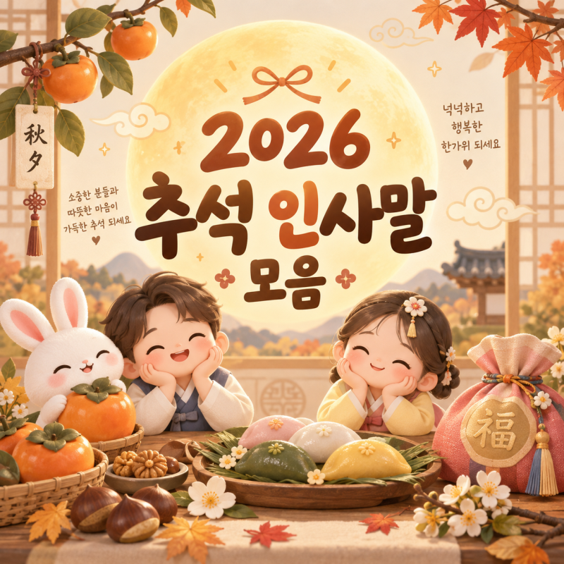 2026 추석 인사말 모음 가족·직장·거래처·친구에게 보내는 센스있는 한가위 메시지 (추석 인....