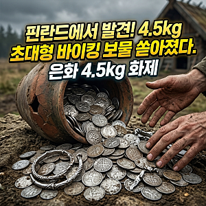 핀란드에서 4.5kg 바이킹 초대형 보물 은화 무더기 발견! 역사적 대박 사건