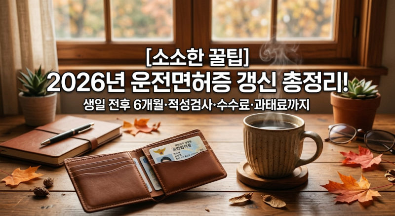2026년 운전면허증 갱신 총정리! 생일 전후 6개월·적성검사·수수료·과태료까지