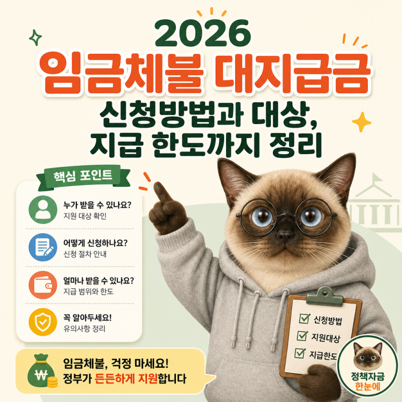 2026 임금체불 대지급금 신청방법과 대상, 지급 한도까지 정리