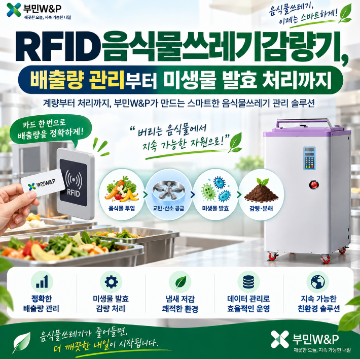 RFID음식물쓰레기감량기, 배출량 관리부터 미생물 발효 처리까지