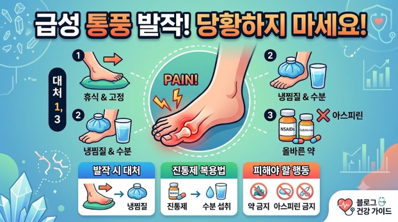 급성 통풍 발작 대처법과 올바른 진통제 복용 가이드