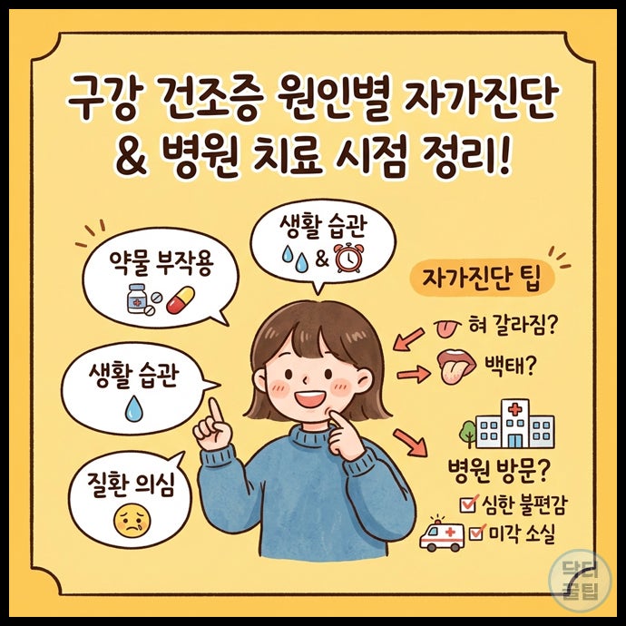 구강 건조증 심해졌을 때 원인별 자가진단 팁과 병원 치료 시점 정리