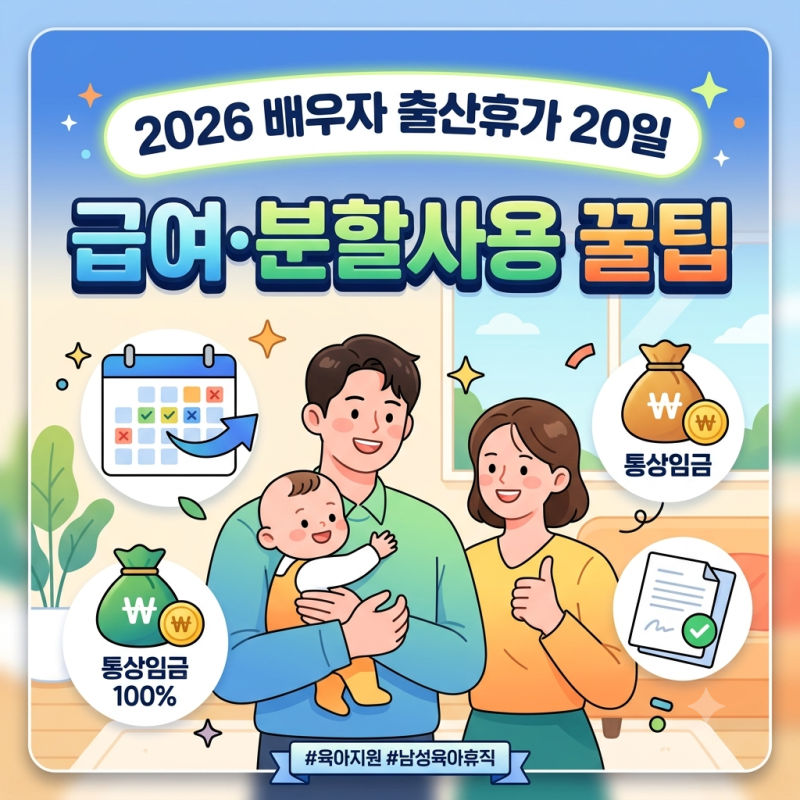2026 배우자 출산휴가 20일 확대 총정리(+급여,기준,분할 꿀팁)