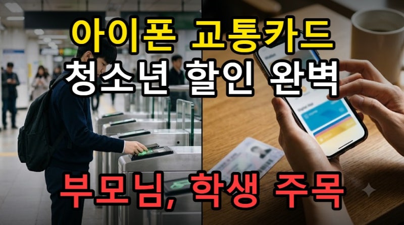 중고등학생 아이폰 교통카드 청소년 할인 등록 사용법 완벽 정리