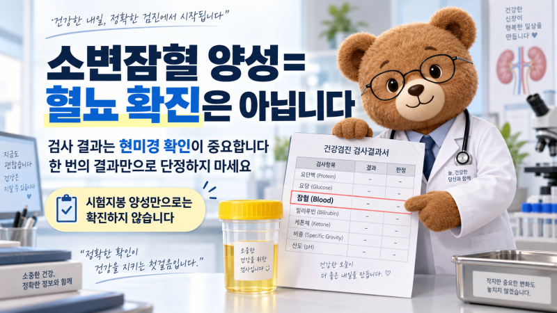건강검진 소변잠혈 양성이면 혈뇨일까｜요잠혈·현미경 적혈구 확인하는 법