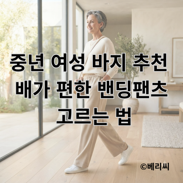 중년 여성 바지 추천 배가 편한 밴딩팬츠 고르는 법