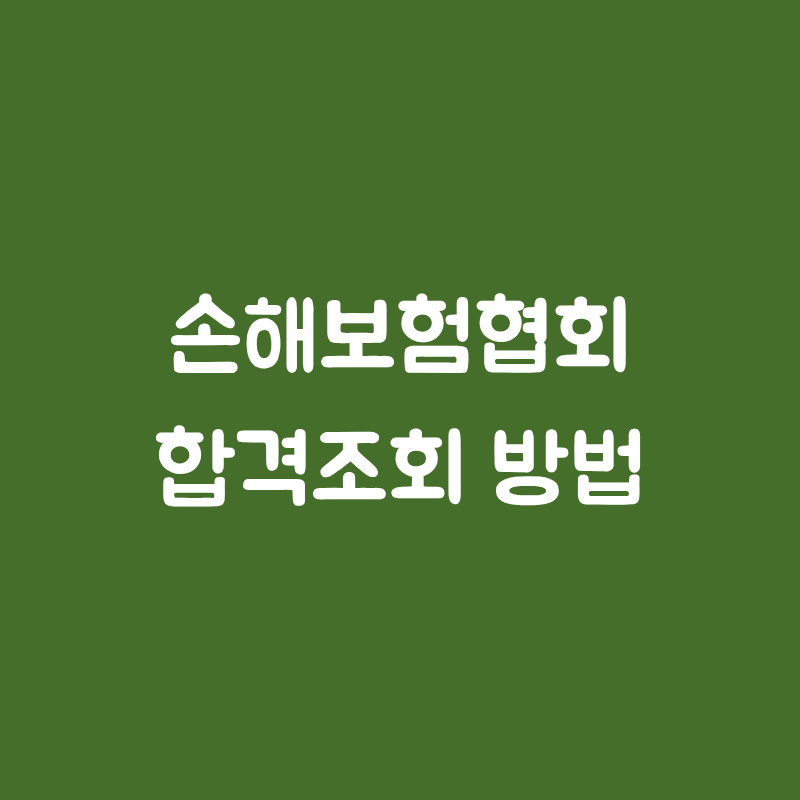 손해보험협회 합격조회 방법과 결과 확인 순서 정리