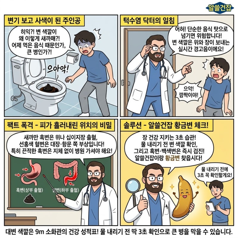 [알쓸건잡] 대변 색깔로 보는 장 건강 | 혈변, 흑변, 황금변이 알려주는 소화기 경고음