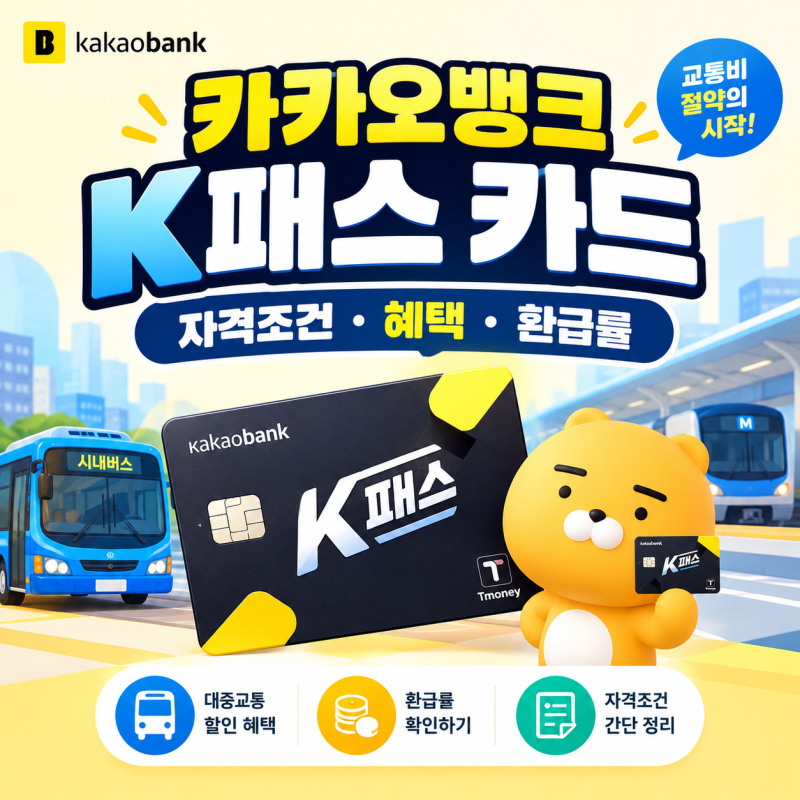 카카오뱅크 K패스 카드 자격조건과 혜택, 환급률까지