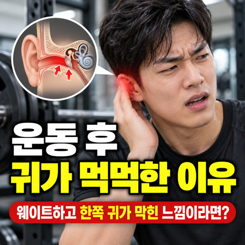 운동 후 귀가 먹먹한 이유, 웨이트하고 한쪽 귀가 막힌 느낌이라면?