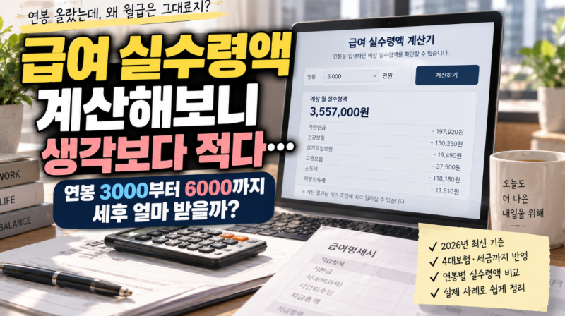 급여 실수령액 계산해보니 생각보다 적다…연봉 4000·5000 세후 얼마 받을까