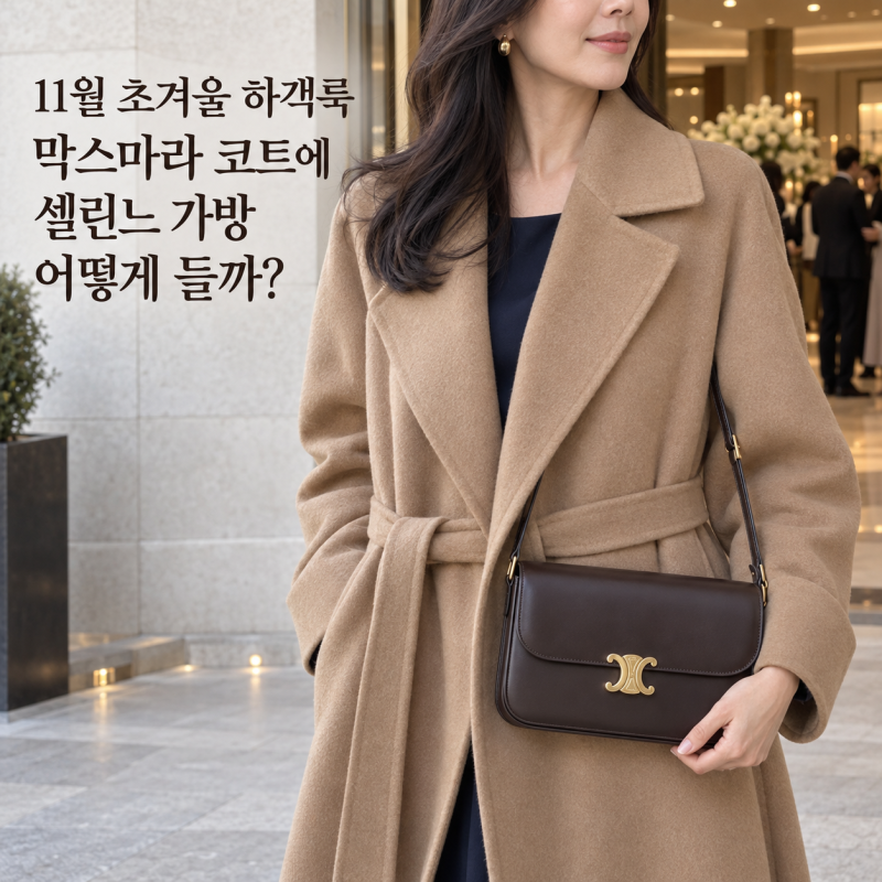 11월 초겨울 하객룩｜막스마라 코트에 셀린느 가방 어떻게 들까