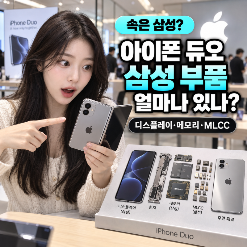 아이폰 듀오 내부 분해 부품 총정리: 삼성 디스플레이와 메모리 탑재