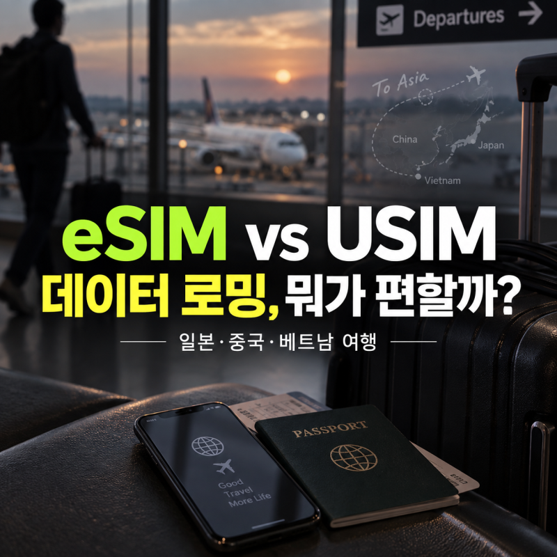 :이심(eSIM)vs 유심(USIM)vs데이터 로밍, 뭐가 더 편할까? 특징 장단점 비교 차이 사용법 (+ 일본 ....