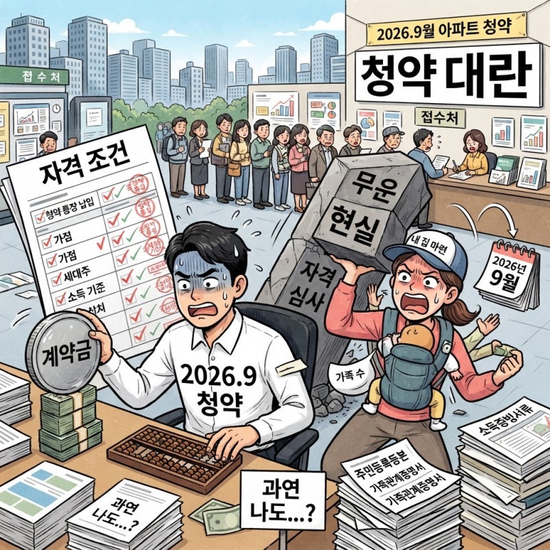2026년 9월 청약 일정, 당첨보다 먼저 갈리는 자금과 자격 조건