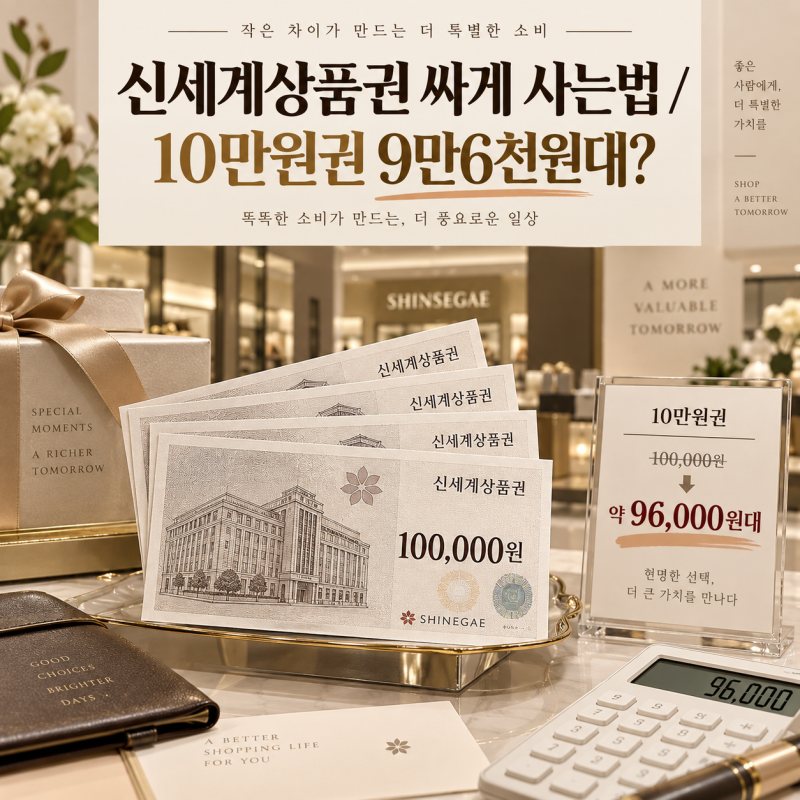 신세계백화점 상품권 싸게 사는법, 매매소·모바일 10만원권 할인구매 가격 비교