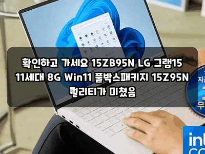 확인하고 가세요 15ZB95N LG 그램15 11세대 8G Win11 풀박스패키지 15Z95N 퀄리티가 미쳤음