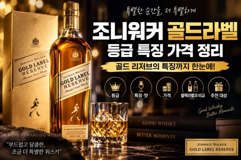 조니워커 골드라벨 등급 특징 가격 정리 골드 리저브의 특징