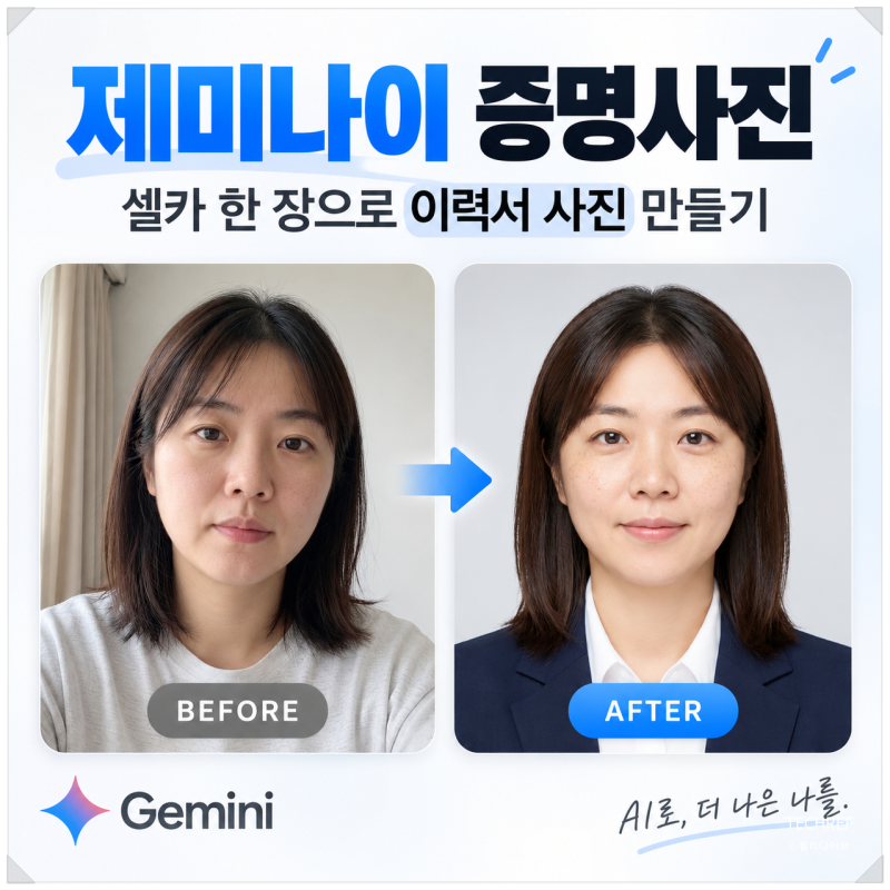 제미나이 증명사진 만들기, 이력서용 셀카 프롬프트와 규격 맞추는 법