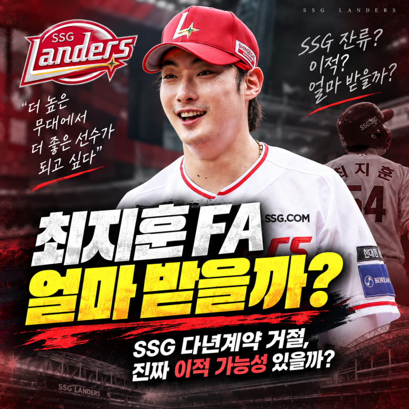 최지훈 FA 얼마 받을까? SSG 다년계약 거절, 진짜 이적 가능성 있을까?